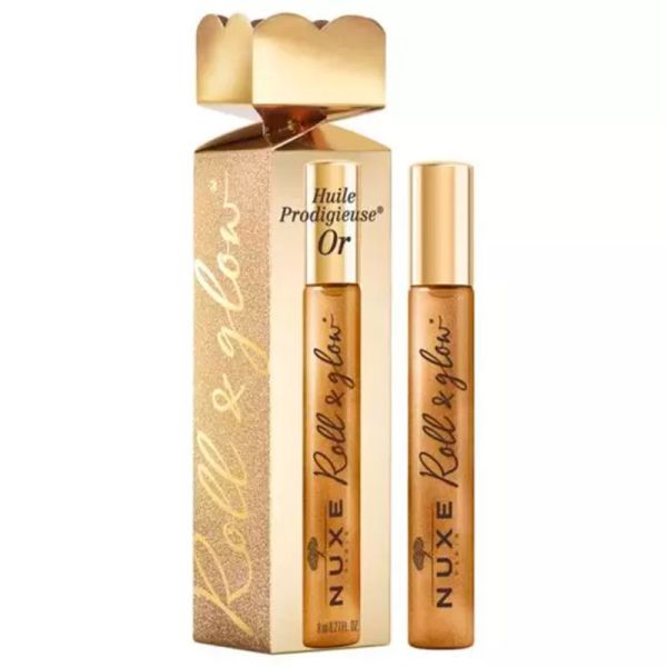 Nuxe Cracker Roll-On Huile Prodigieuse Or - 8ml - Éclat doré instantané visage et décolleté