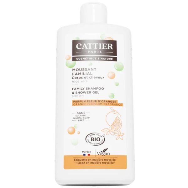 Cattier Moussant Familial Fleur D'Oranger Bio 500ml – Apaisement et vitalité
