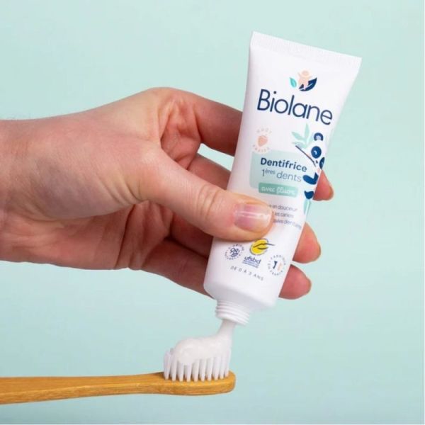 Biolane Dentifrice 1ères dents avec fluor 30 ml - Protection anti-caries et apaisement des poussées dentaires