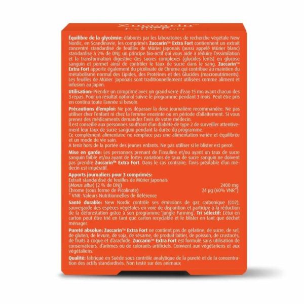 New Nord Zuccarin Extra Fort 45 comprimés - Régulation intensive de la glycémie et contrôle des fringales