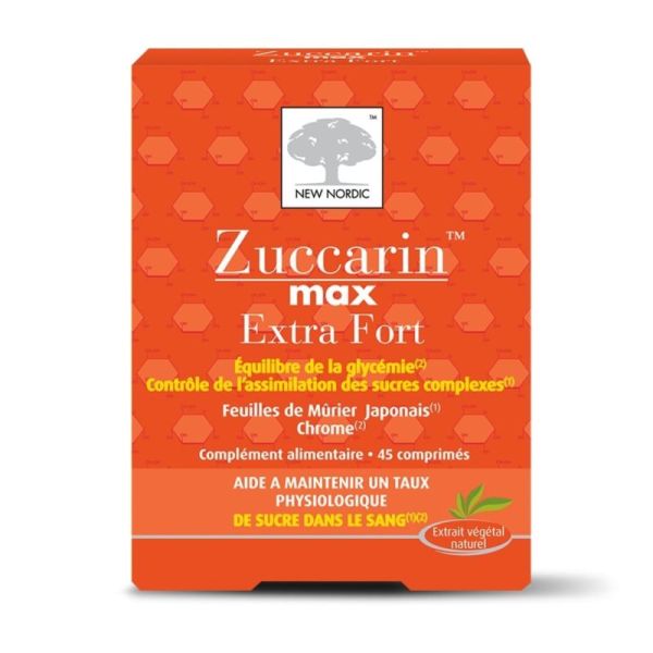 New Nord Zuccarin Extra Fort 45 comprimés - Régulation intensive de la glycémie et contrôle des fringales