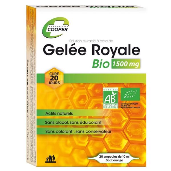 Cooper Gelée Royale Bio 1500mg - 20 ampoules de 10 ml - Défenses naturelles et vitalité