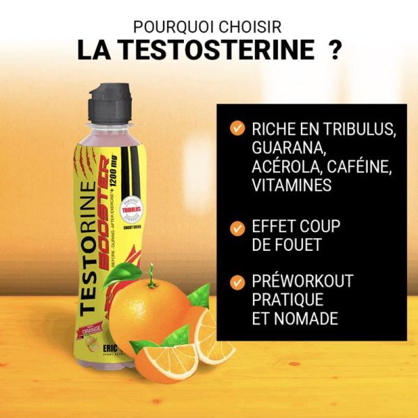 Eric Favre Testorine Booster 500 ml – Boisson pre-workout saveur orange
