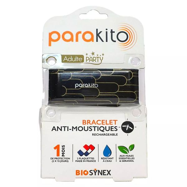 Parakito Party Bracelet Anti-Moustiques Adulte - Motif Tube - Bracelet + 2 recharges