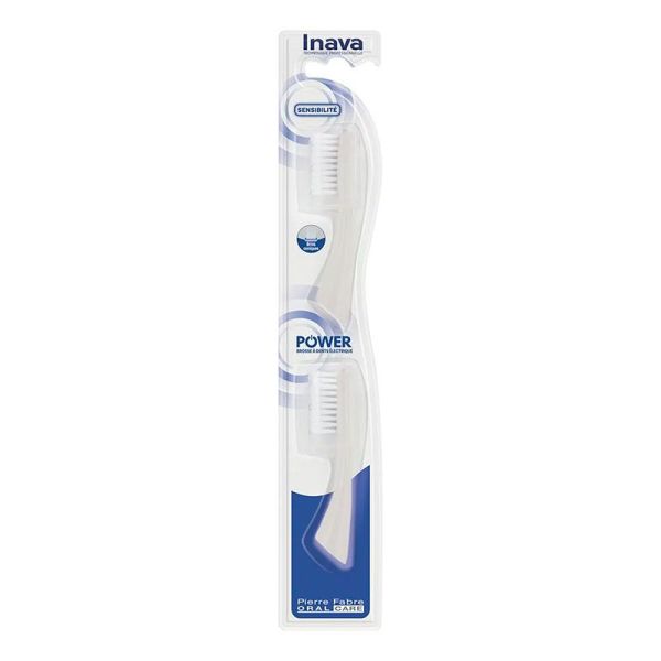 Inava Hybrid Brossettes de Recharges Sensibilité - Pour Brosse à Dents Électrique - x2