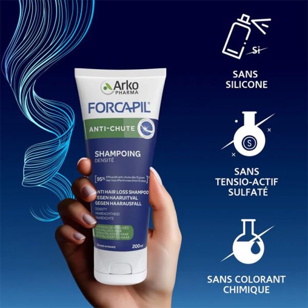 Arkopharma Forcapil Shampoing Anti-Chute - Redonne Force & Vitalité - 200 ml