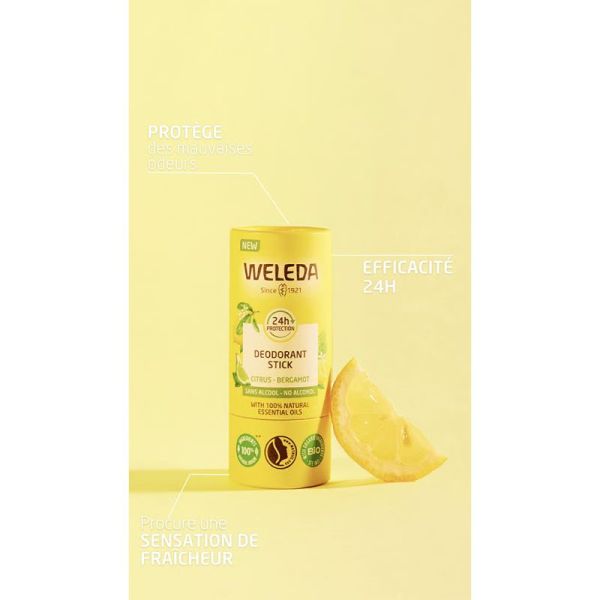 Weleda Déodorant Stick Citrus Bergamote 50g – Fraîcheur solide et agrumes