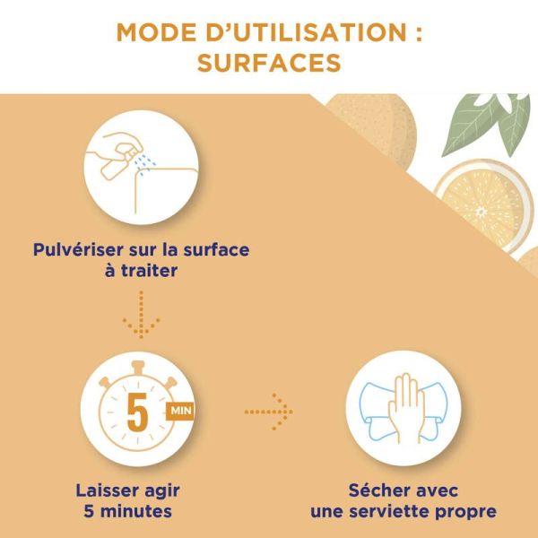 Baccide Spray Anti-viral Désinfectant Mains & Surfaces - 100ml - Fleur d'Oranger