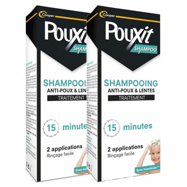 Pouxit Shampoing Traitant 2 en 1 Anti-Poux et Lentes - Solution Douce et Natuelle - 2x200ml