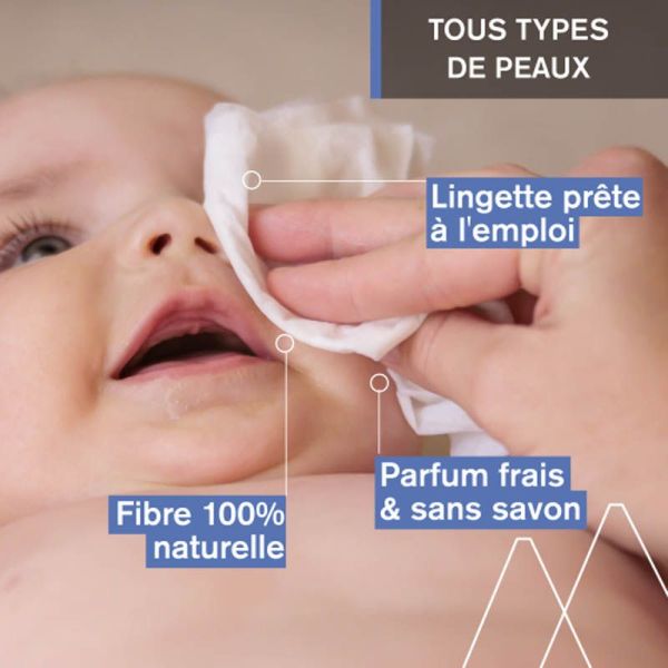 Uriage Bébé 1ères Lingettes d'Eau Nettoyante 70 lingettes - Dès la naissance, à l'eau thermale & edelweiss bio