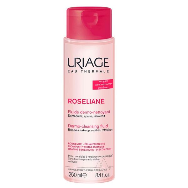 Uriage Roseliane Fluide Dermo Nettoyant - 250ml - Peaux Sensibles à Rougeurs