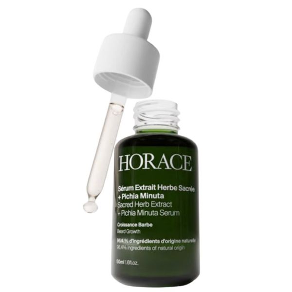 Horace Sérum Barbe Extrait Herbe Sacrée + Pichia Minuta - 50ml - Stimule la pousse et densifie la barbe