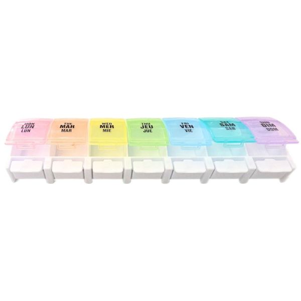 Estipharm Pilulier Hebdomadaire - ouverture facile par bouton poussoir