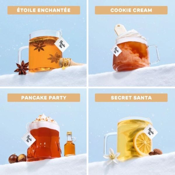 Panda Tea Calendrier de l'Avent 24 sachets - 24 thés et infusions pour Noël