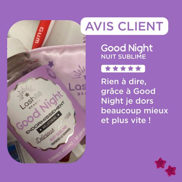 Lashilé Beauty Good Night - Nuit Sublime - Complément à la Mélatonine - 60 Gummies