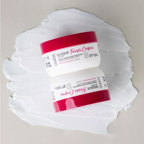 Luxéol Masque Frisés & Crépus Pot 250 ml - Nourrit intensément, répare en profondeur et sublime les cheveux très texturés