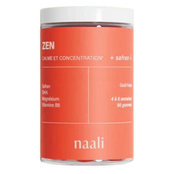 Naali Zen Gommes Calme et Concentration Safran - 90 Gummies Fraise