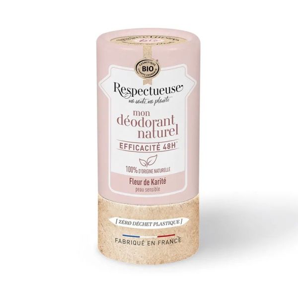 Respectueuse Déodorant Naturel Efficace 48h Fleur de Karité Bio - 50g