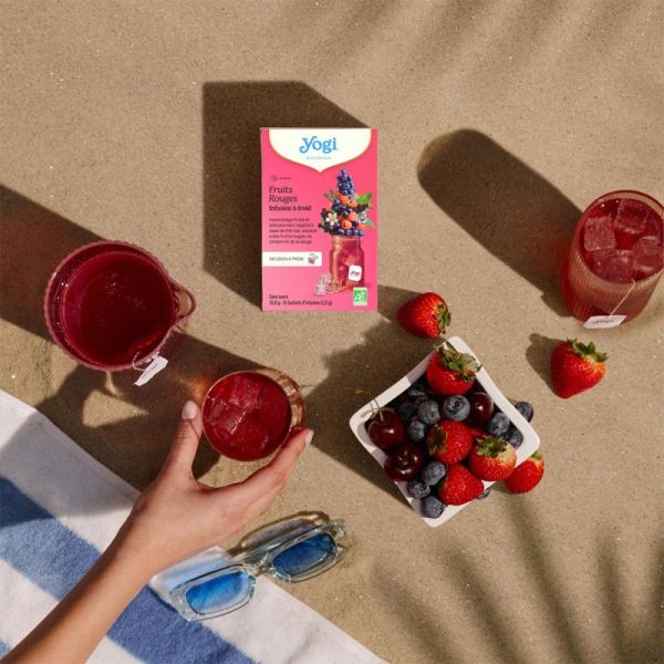 Yogi Tea Infusions À Froid Fruits Rouges Bio 15 Sachets – Énergie et fraîcheur