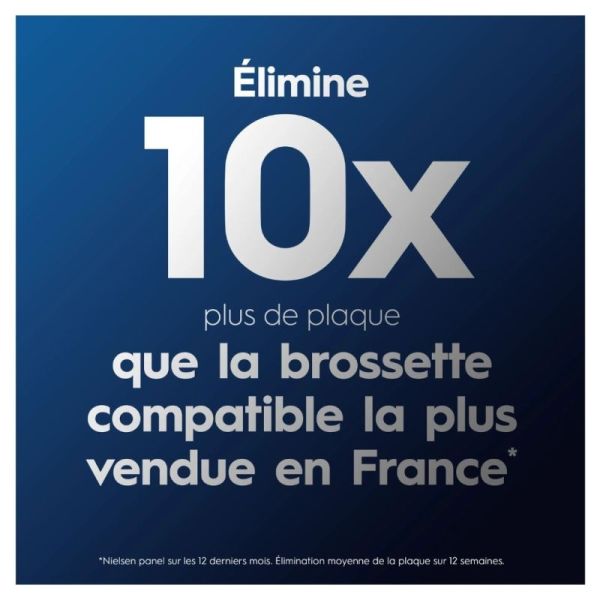 Oral-B Pack de 3 brossettes Pro Cross Action Blanches - Elimination optimale de la plaque dentaire
