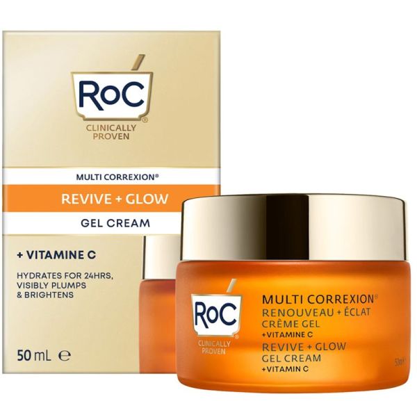 RoC Multi Correxion Renouveau + Éclat Crème Gel 50 ml – Gel-crème anti-âge et défatigant éclat
