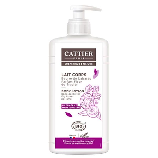 Cattier Lait Corps BIO - Parfum Figue - Hydrate et Nourrit la Peau - 500ml