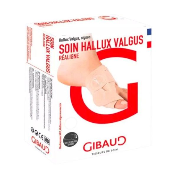 Gibaud Redresseur Hallux Valgus - Pied Gauche - Réalignement du Gros Orteil - 1 pièce