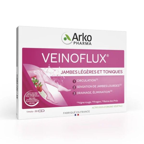 Arkopharma Veinoflux Jambes Légères Vigne Rouge 30 gélules
