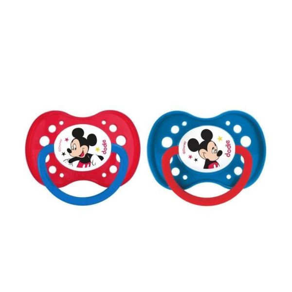 Sucette +18 Mois "DUO MICKEY" Silicone avec Anneau N°A65 - 2 unités