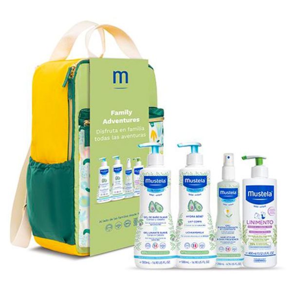Mustela Sac à Dos Mes Premiers Produits - Gel lavant + Eau nettoyante + Lait hydratant + Crème change