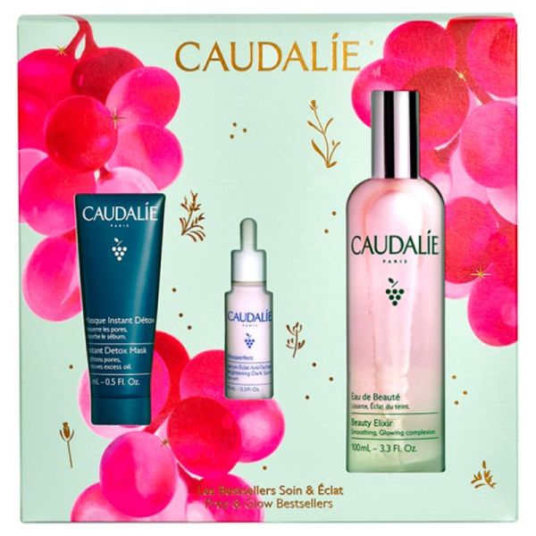 Caudalie Coffret Les Bestsellers Soin & Éclat - Masque Détox + Sérum Vinoperfect + Eau de Beauté
