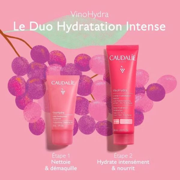 Caudalie VinoHydra Coffret de Noël Le Duo Hydratation Intense 2 Soins – Hydratation et confort des peaux sèches