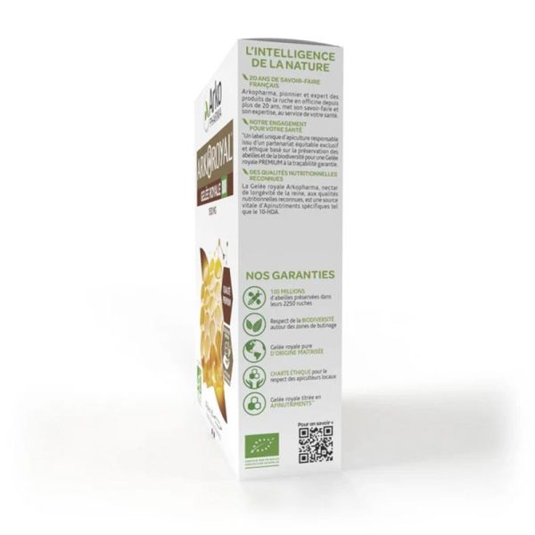 Arkopharma Arkoroyal Gelée Royale BIO - 1500 mg 20 ampoules - Fatigue passagère