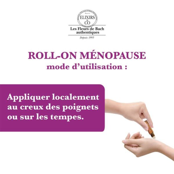 Elixirs & Co Roll-On Bio Ménopause Fleurs de Bach 10ml – Équilibre et fraîcheur