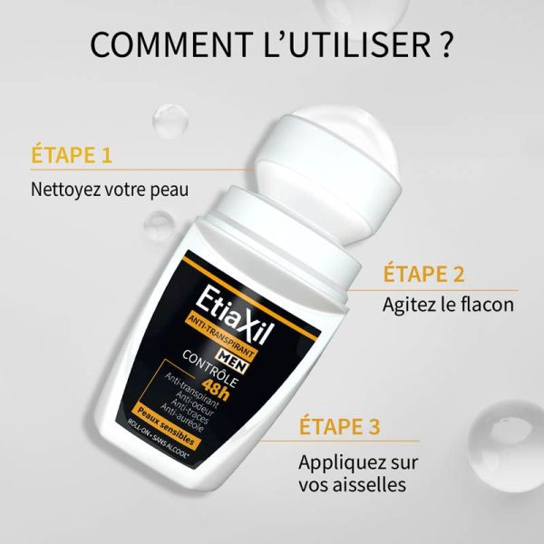 Etiaxil Men Anti-Transpirant Contrôle 48h Roll-On - Lot de 2 x 150ml