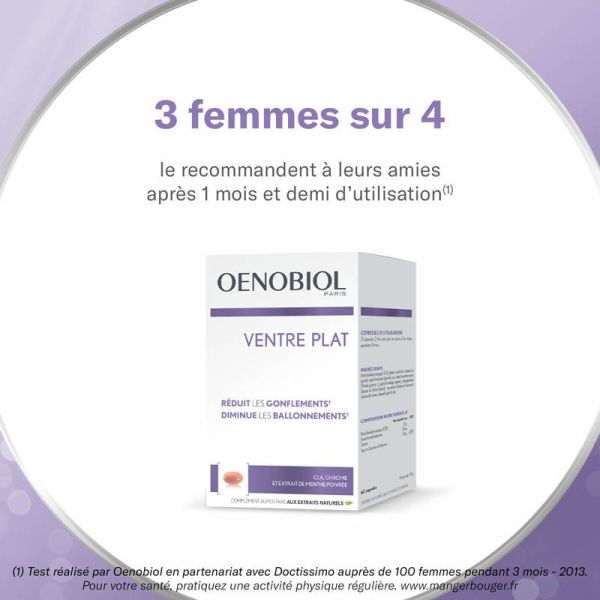 Oenobiol Ventre Plat - 60 capsules - Réduction des ballonnements et gonflements abdominaux