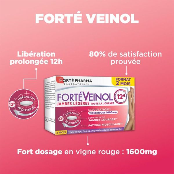 Forté Pharma Forté Veinol 12h - 30 comprimés - Circulation, jambes légères et confort durable
