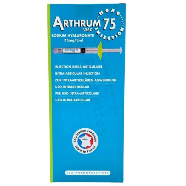 LCA Arthrum Visc 75 Mono Injection 75mg/3ml 1 unité – Viscosupplémentation