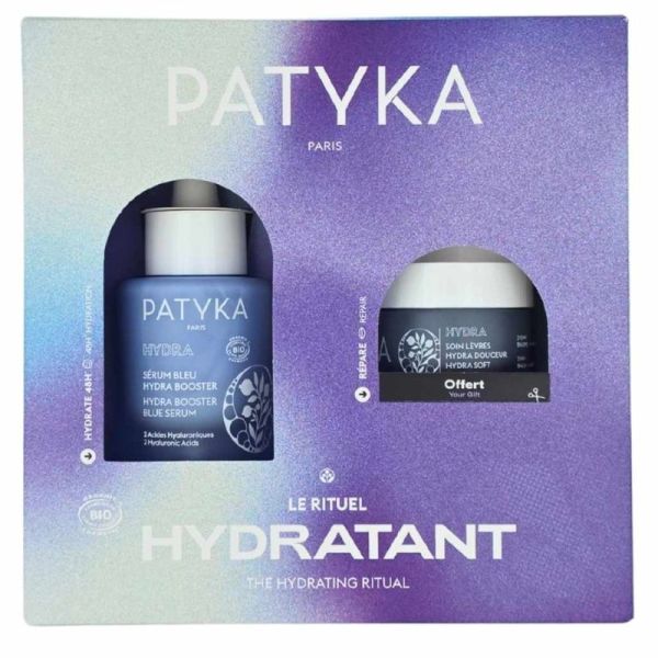Patyka Coffret Le Rituel Hydratant Sérum Bleu Hydra Booster 30 ml + Soin Lèvres Hydra Douceur 10 g - Hydratation et confort