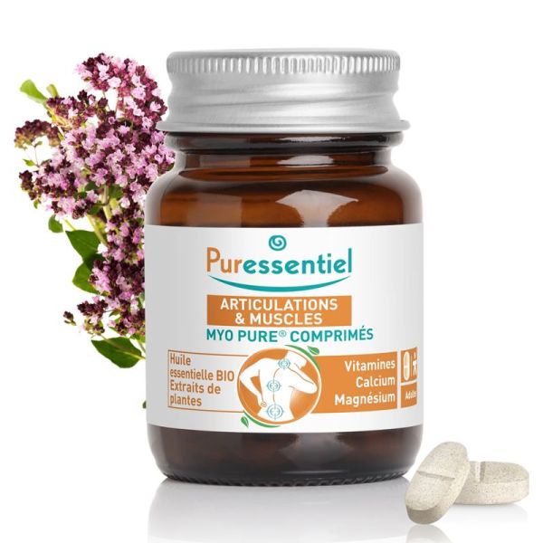 Puressentiel Articulations & Muscles Myo Pure 20 Comprimés – Relaxe les muscles, calme les contractions et améliore la mobilité