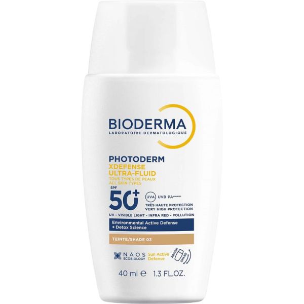 Bioderma Photoderm XDefense Ultra-Fluid SPF50+ Teinté 03 40ml – Soin solaire détoxifiant unifiant