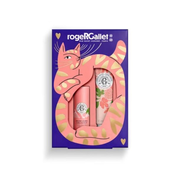 Roger&Gallet Coffret Noël Baume Lèvres et Crème Mains Fleur de Figuier - Rituel gourmand et réconfortant