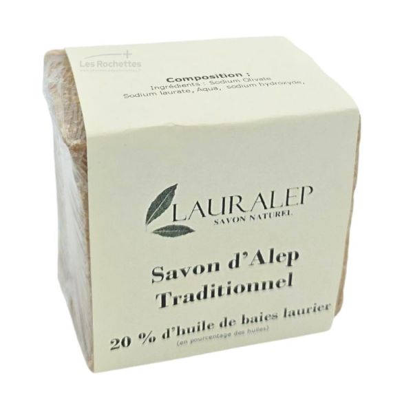 Lauralep Savon D'Alep 20% Laurier Sans parabène - 180g