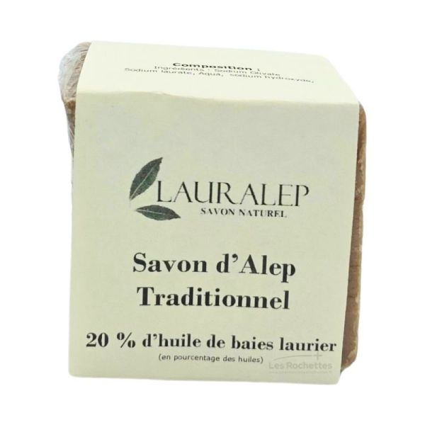 Lauralep Savon D'Alep 20% Laurier Sans parabène - 180g