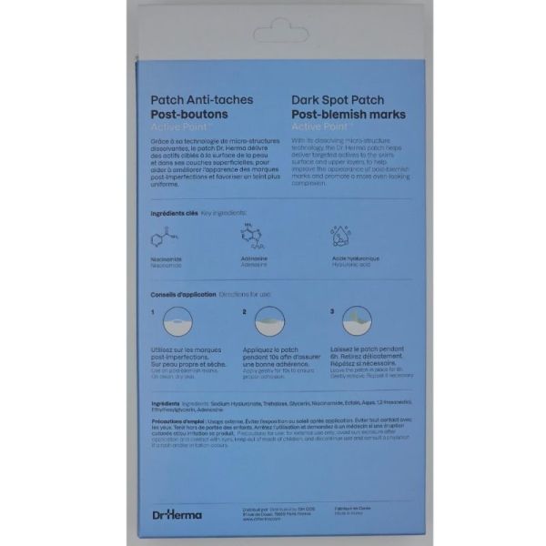 Dr. Herma Patch Anti-taches Marques post-boutons Active Point™ Format Petit 8 patchs - Améliore l'apparence des marques post-imperfections et favorise