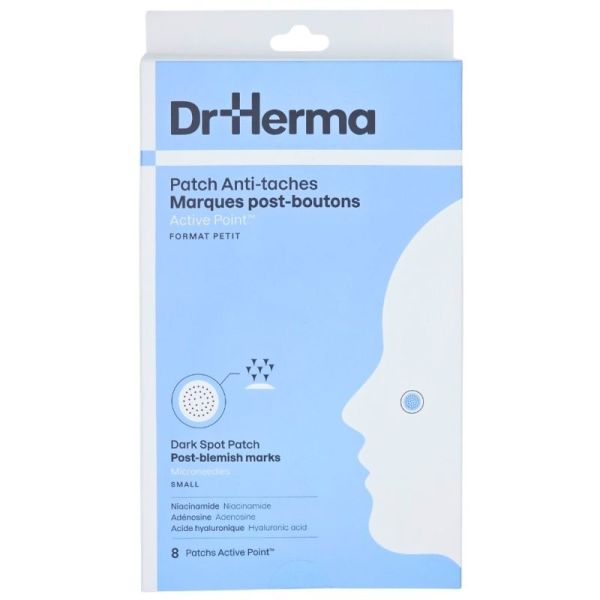 Dr. Herma Patch Anti-taches Marques post-boutons Active Point™ Format Petit 8 patchs - Améliore l'apparence des marques post-imperfections et favorise