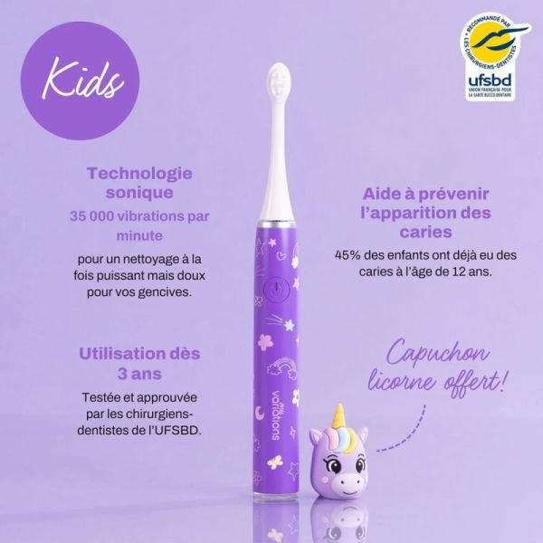 My Variations Brosse À Dents Électrique Enfant Licorne – Technologie sonique