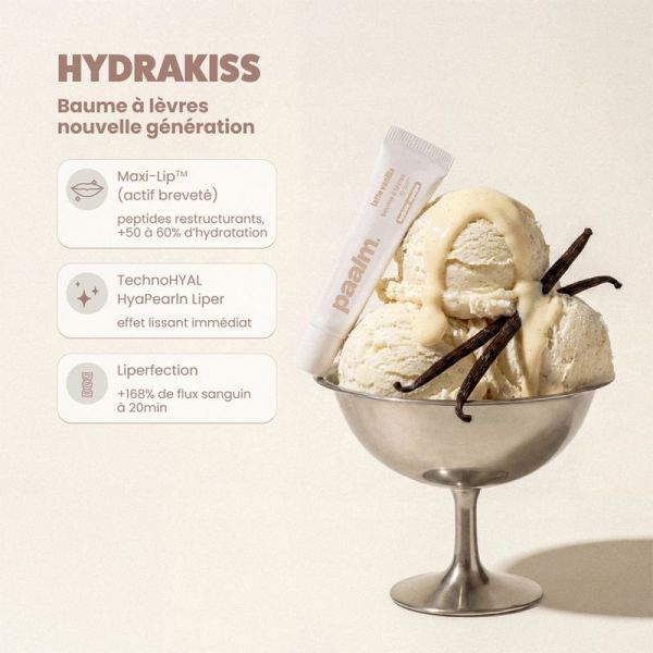 Paalm Baume à Lèvres Hydrakiss Latte Vanilla 15 ml – Baume à lèvres repulpant et hydratant transparent glossy
