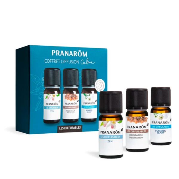 Pranarôm Coffret Diffusion Calme - Orange et Cèdre de l'Atlas - Coffret de 3 flacons de 10ml