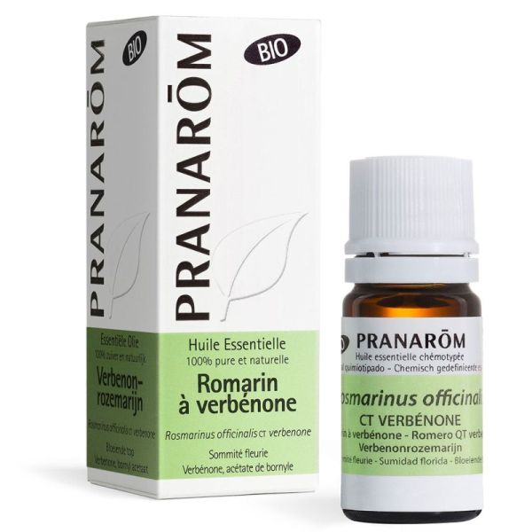 Pranarôm Huile Essentielle Romarin à Verbénone Bio 5ml – Régénération et drainage
